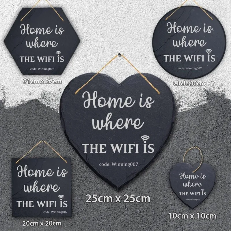 Professional Grade Family Wifi Code Home Guest Personalised Hanging Slate Sign House Warming Gift