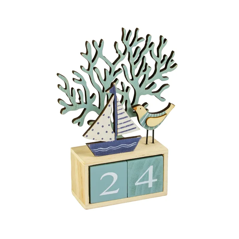 Professional Grade Peach and Sailboat Perpetual Calendar