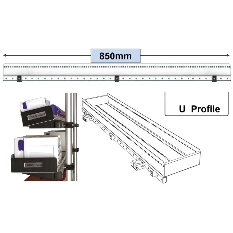 U Profile Nano Shelf 1000 mm Length