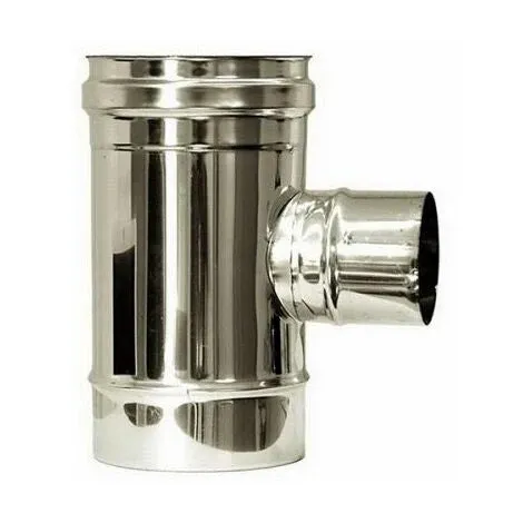 Raccordo "T" 90° Gradi Camini Wierer Acciaio Inox Ridotto con Attacco DN 80 Mono Parete Vari Diametri