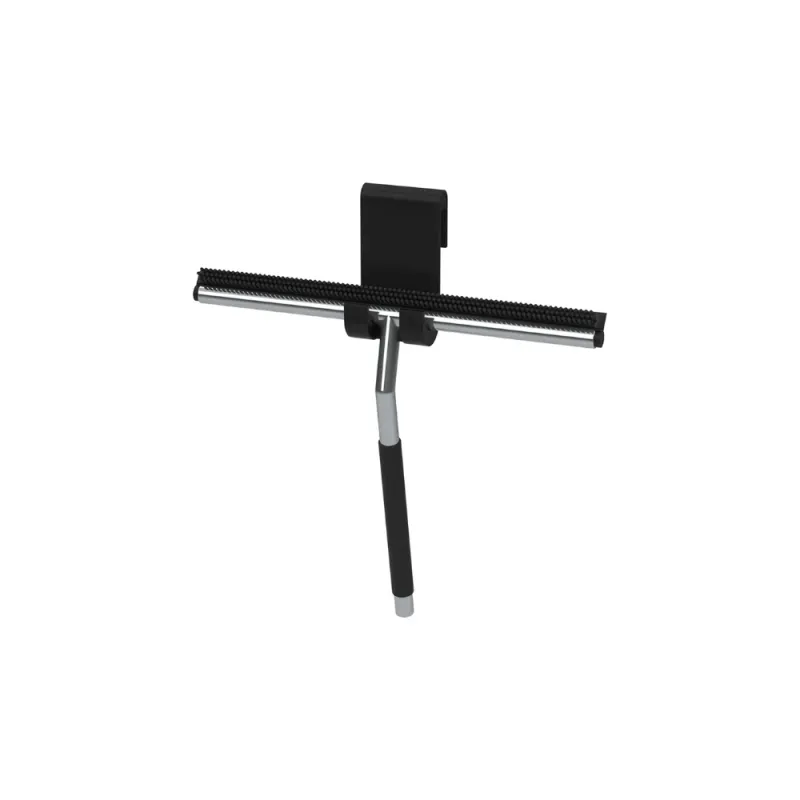 Raclette de douche avec crochet zitta noir et inox Home & Workshop