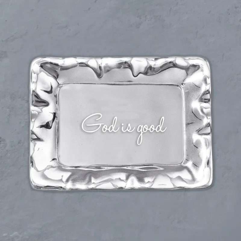 Rectangular Inscribed Tray "God is good"
