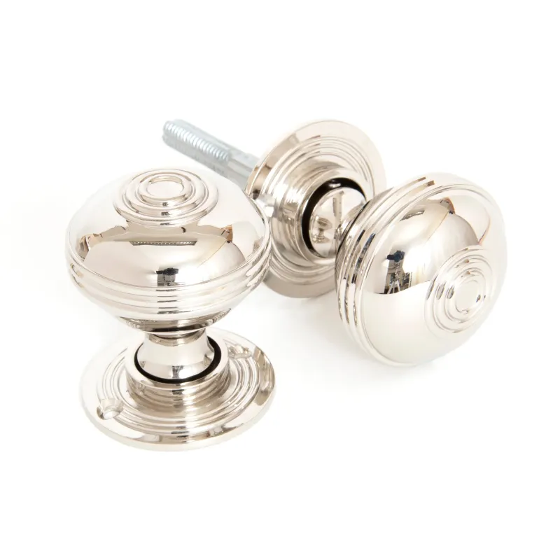 Reflective Nickel 50mm Prestbury Mortice/Rim Knob Set | From Anvil