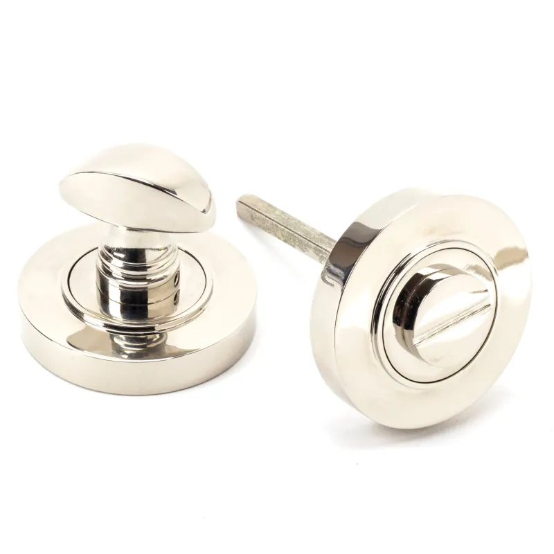 Reflective Nickel Round Thumbturn Set (Plain) | From Anvil