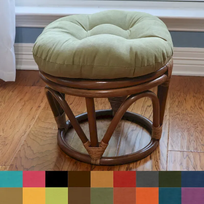 Repose-pieds Bali de 45 cm avec coussin en microfibre