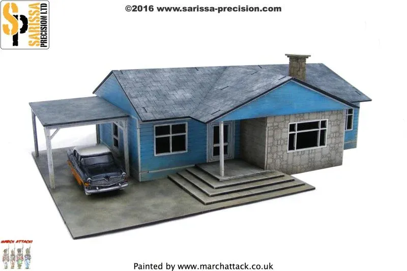 Residential Ranch Style House (Car Port LHS) Brushed Nickel