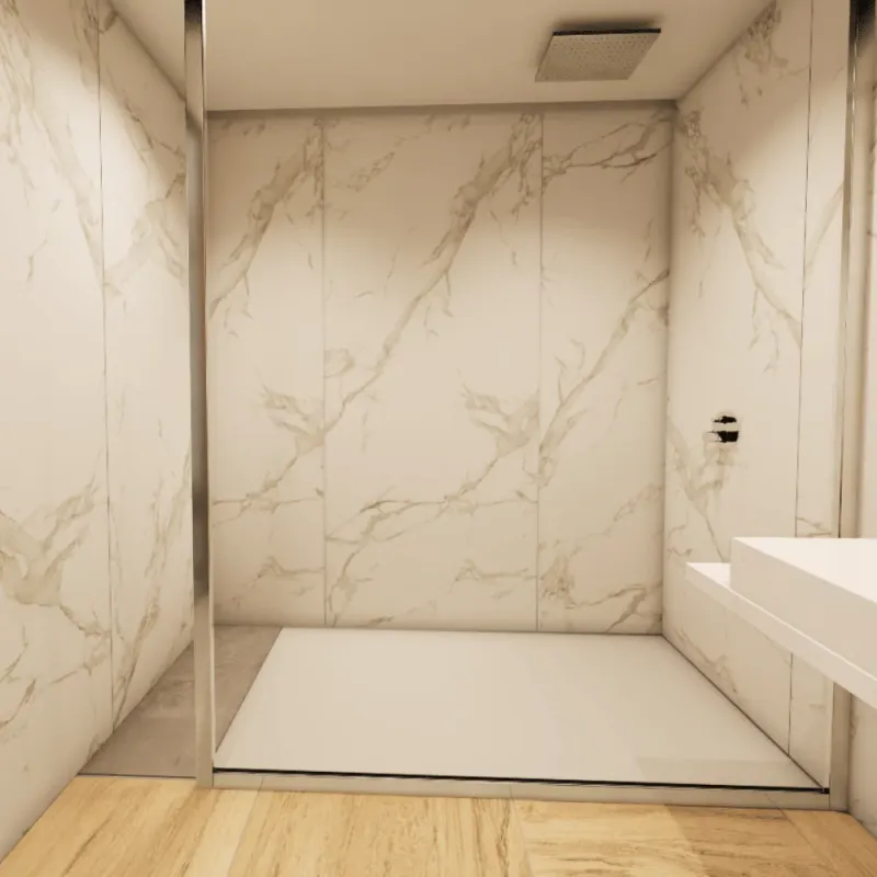 Revetement mural salle de bain Brushed Nickel