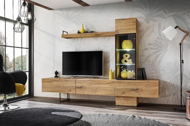 Rise TV Entertainment Unit oak flagstaff Industrial Design