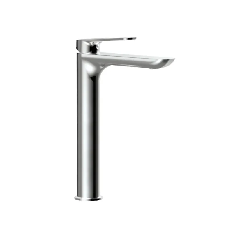 Robinet de lavabo via dante shiny metal haut monotrou