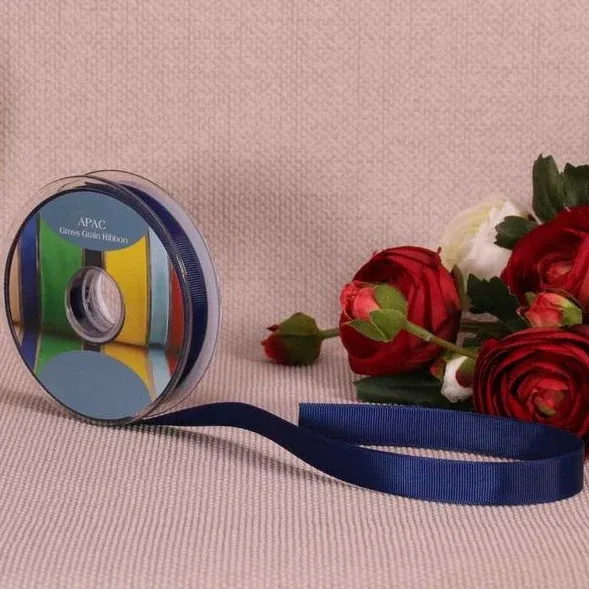 Roll Navy Azure Grosgrain Ribbon 15mm