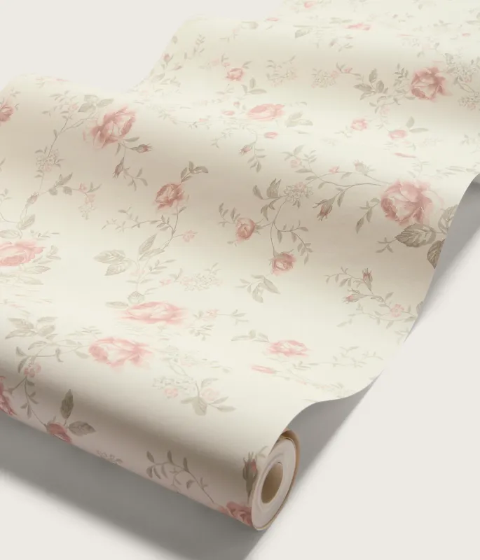 Rose Garden taupe wallpaper