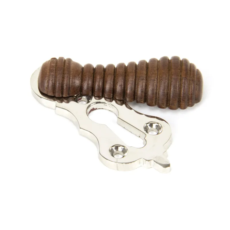 Rosewood & Smooth Nickel Beehive Escutcheon | From Anvil Kit Accessories