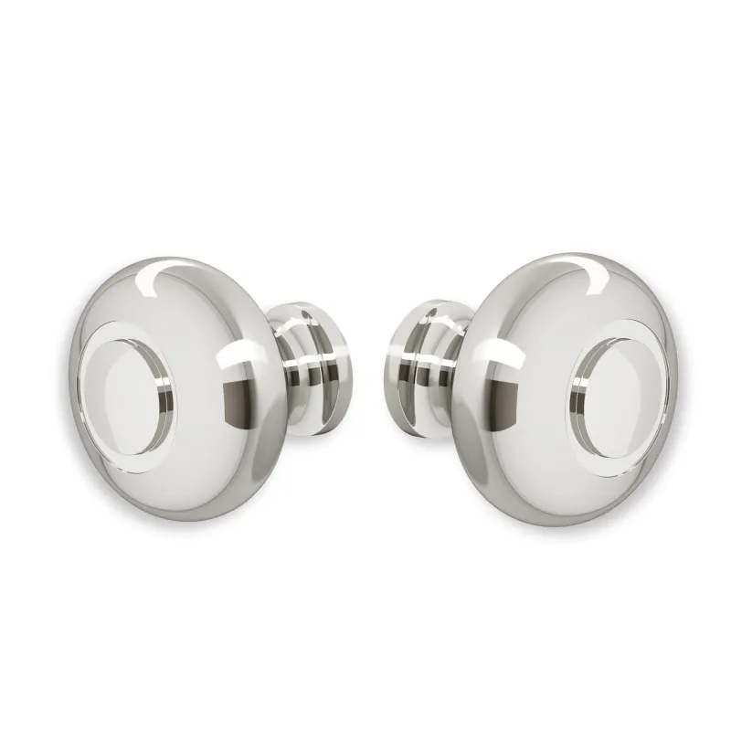 Round Smooth Nickel "Fia" Round Glass Shower Knob