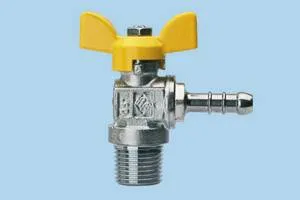 Rubinetto angolo M 1/2" farfalla e con portagomma metano