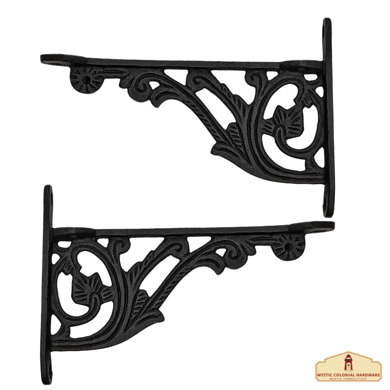 Rustic Cast Iron Shelf Brackets Set 2 : Ideal Victorian, Colonial, Old-school, Steampunk, Gothic, Baroque , and Medieval S...