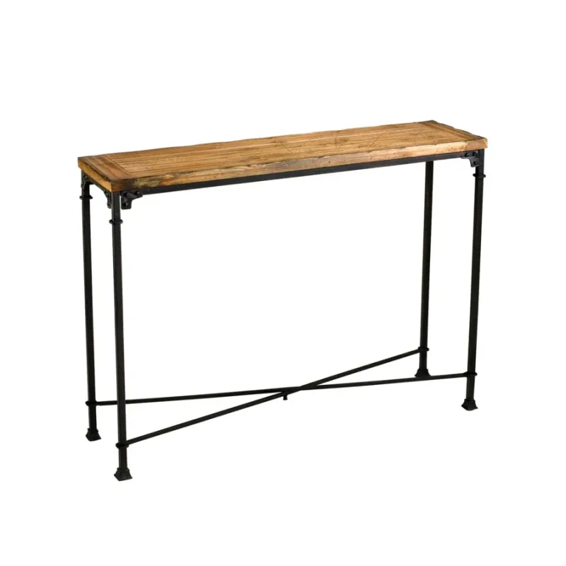 Rustic finish console table Brushed Nickel
