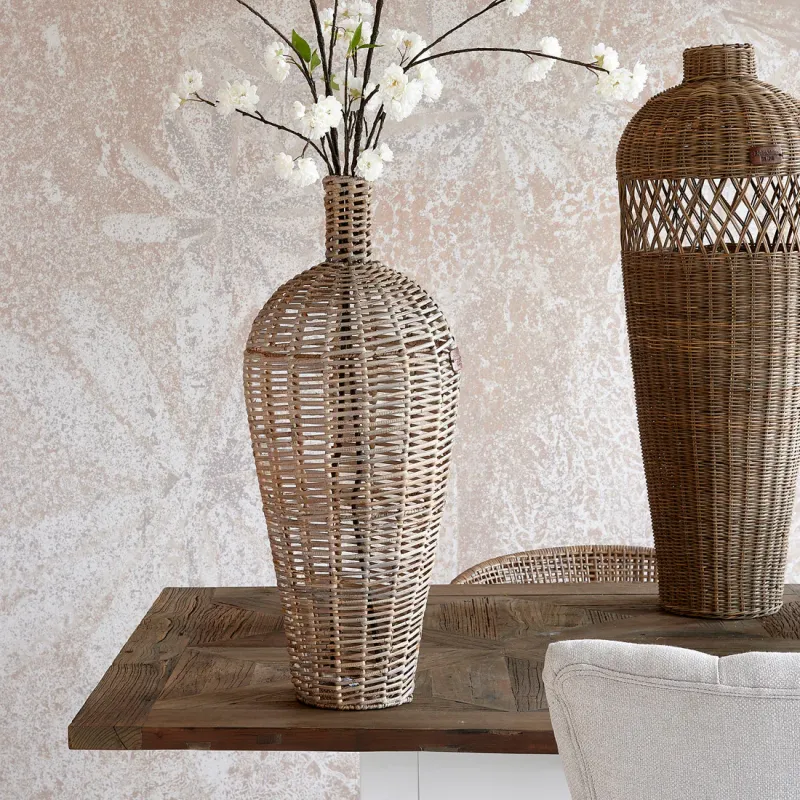 Rustic Rattan Weave Vase Home & Workshop