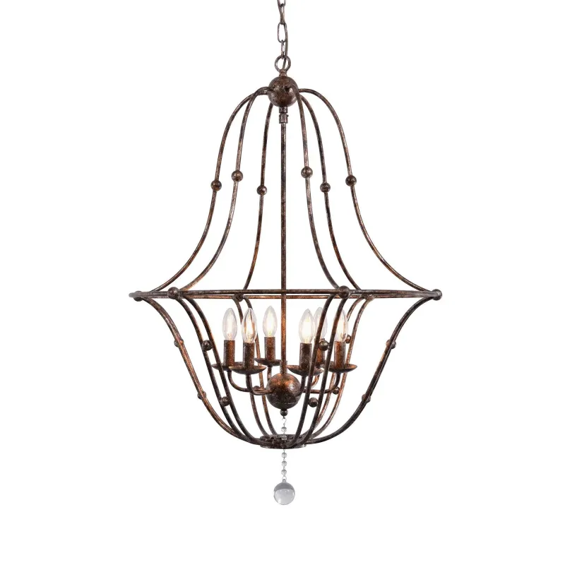 Rustic Steel Chandelier ZD6451-6OBS
