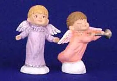 S1468 Angel on Tiptoes-Angel w-Horn Porcelain Mold