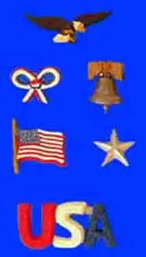 S1517 Patriotic Magnets Porcelain Mold Storage Case