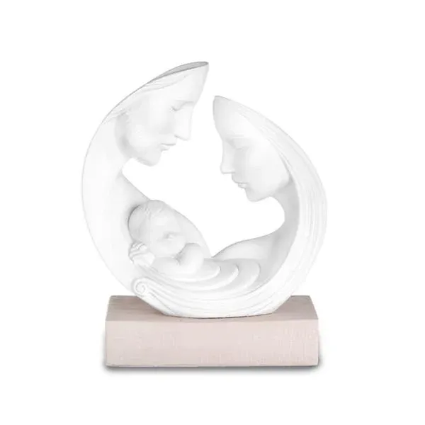 SACRA FAMIGLIA BIANCA BASE TORTORA CM.13 xh 16.5 Fantin Argenti