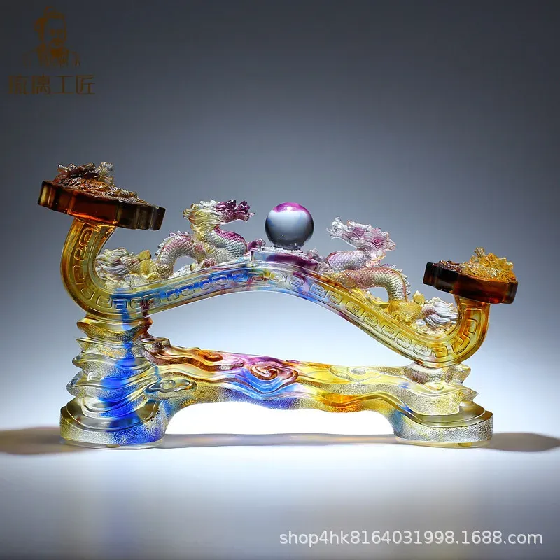 Safety Certified Afralia™ Pearl Glass Ruyi Ornament: Great Living Room Decoration, New Home Gift