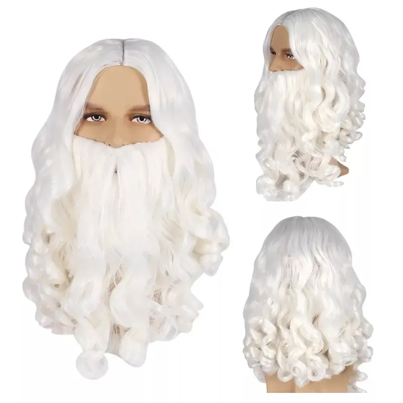 Safety Certified Barba + Peruca Papai Noel (Barba 30cm)