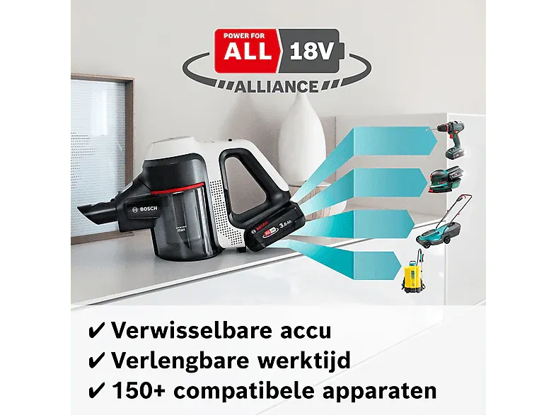 Safety Certified BOSCH Aspirateur balai 18 V Unlimited 7 (BCS711XXL)