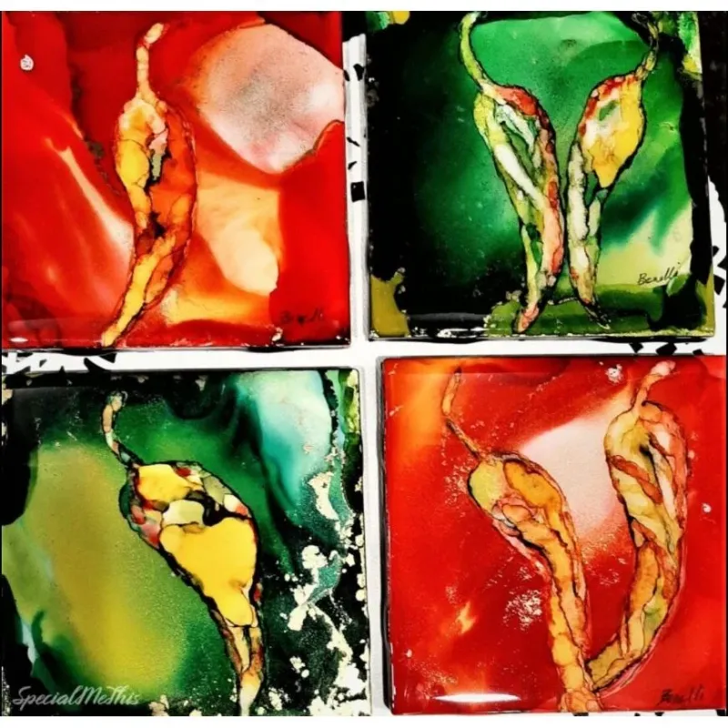 Safety Certified Hand Painted Chile Coasters