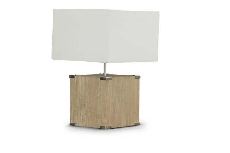 Safety Certified Kostka Wood and Fabric Lamp