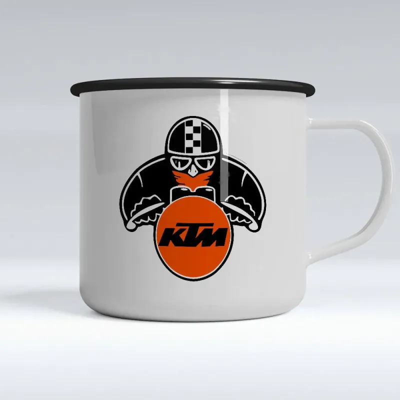 Safety Certified KTM Biker Enamel Mug