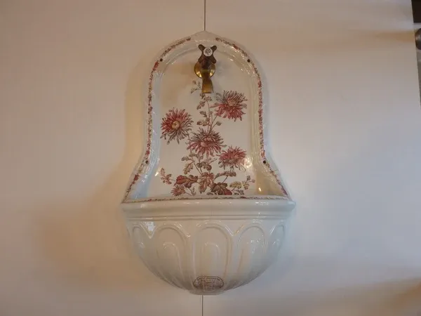 Safety Certified Polychrome Wall-Fixing "Fountain" Basin C.1890