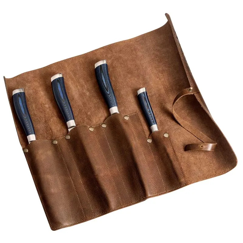 Safety Certified Trousse en cuir et kit 4 couteaux ZEN - FISCHER