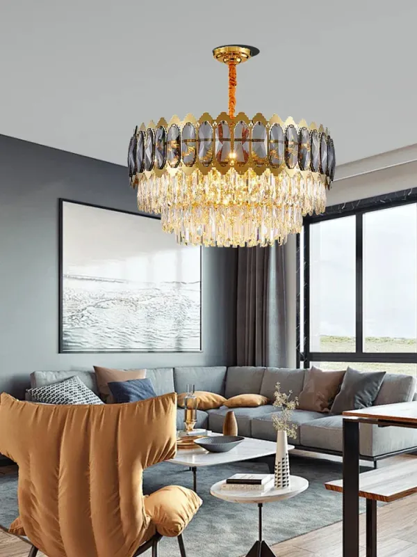 Safety Rated Afralia™ Crystal Ceiling Chandelier Up-to-date Living Room Decor