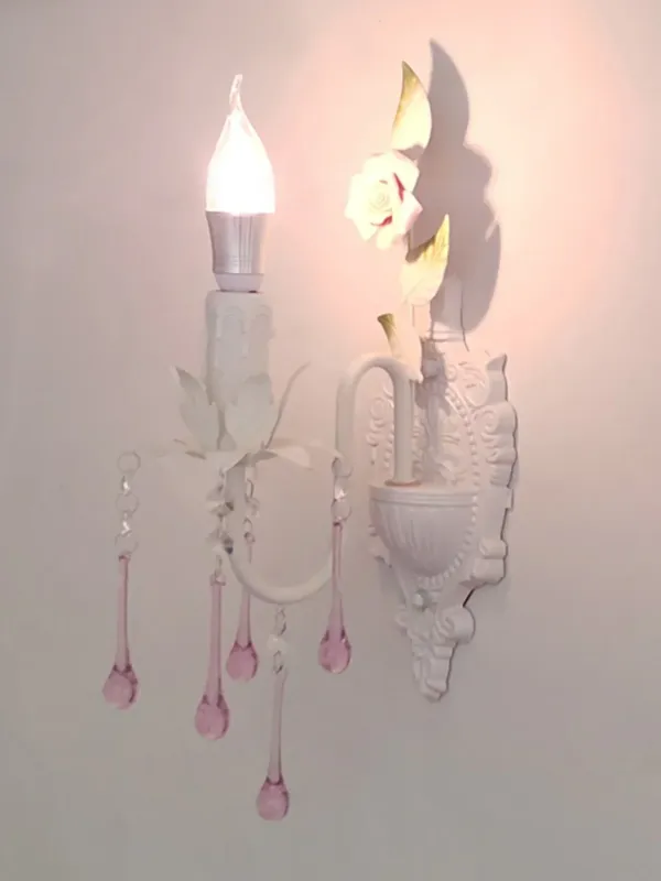 Safety Rated Afralia™ Rose Bloom Bedroom Wall Sconce