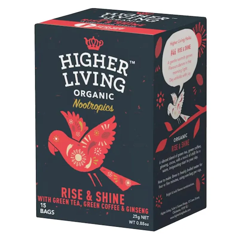 Safety Rated Higher Living | Nootropics Rise and Shine Tea | 15bag