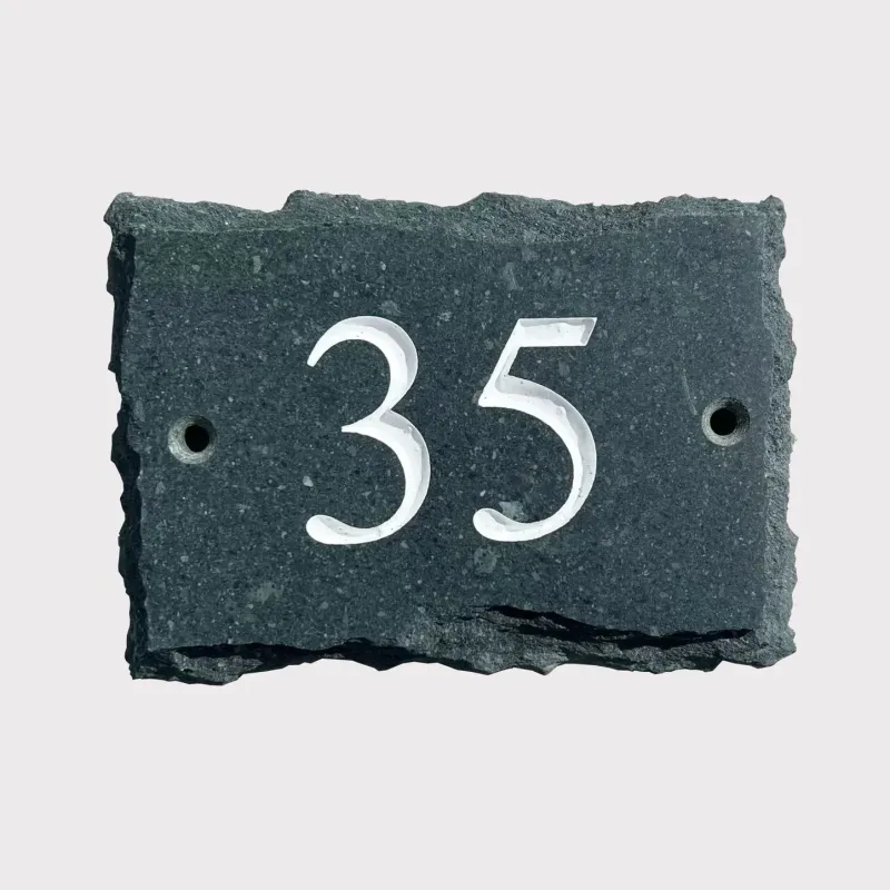 Safety Rated Slate House Number 6in x 5in Harassed edges