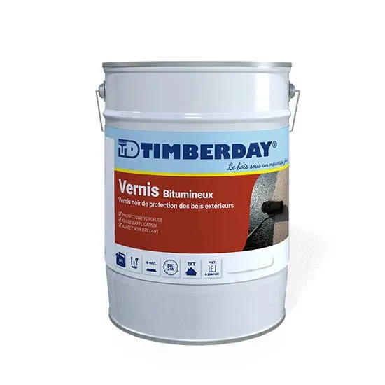 Safety Rated Vernis bitumineux Hydro Seau 5 Litres Timberday