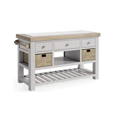 Salcombe Sizable Kitchen Island - Stone Grey