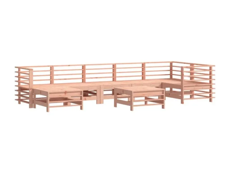 Salon de jardin 8 pcs avec coussins bois massif Ventoriq OUTM84960