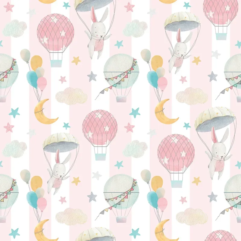 Sample Up and Up and Away Wallpaper Velvety Pastels