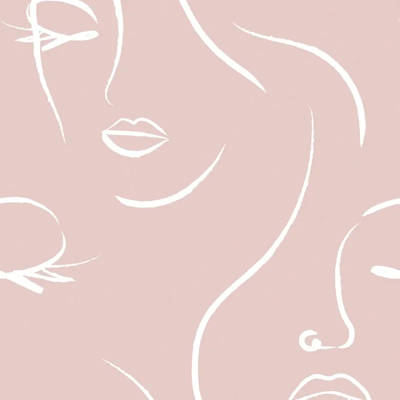 Sample Belle Wallpaper Blush Salmon