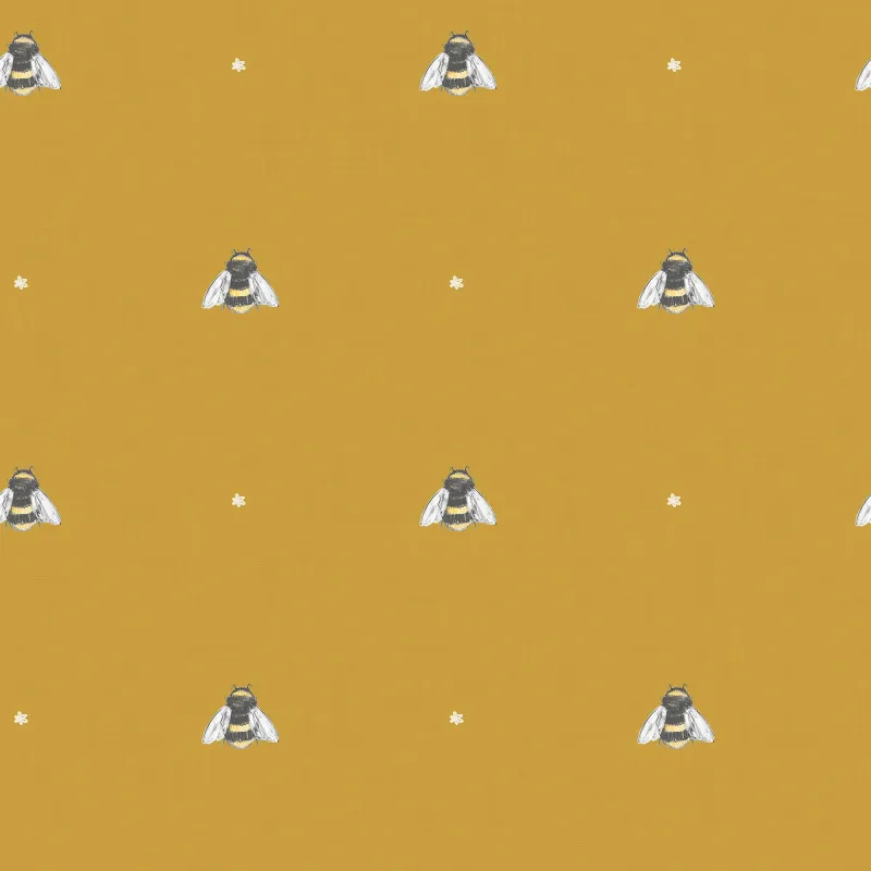 Sample Bumble Bee wallpaper mustard