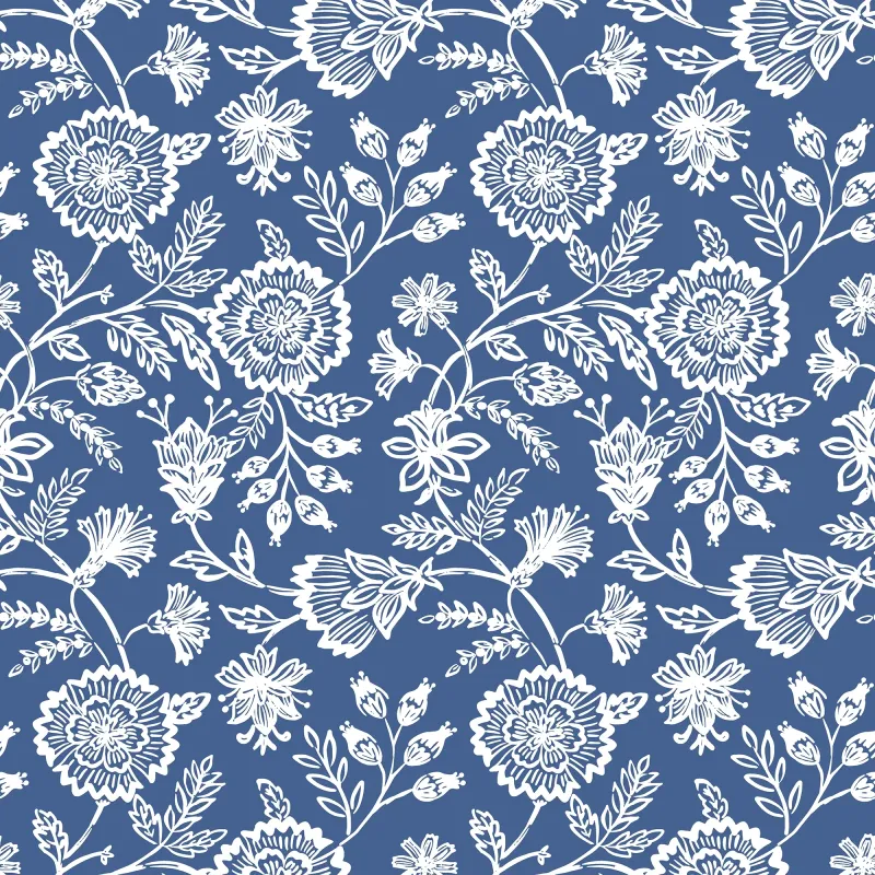 Sample Country Floral Wallpaper Azure
