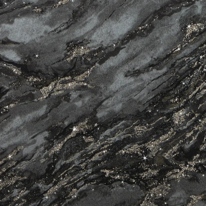 Sample Decadence Wallpaper Charcoal and Black Aurum Glitter