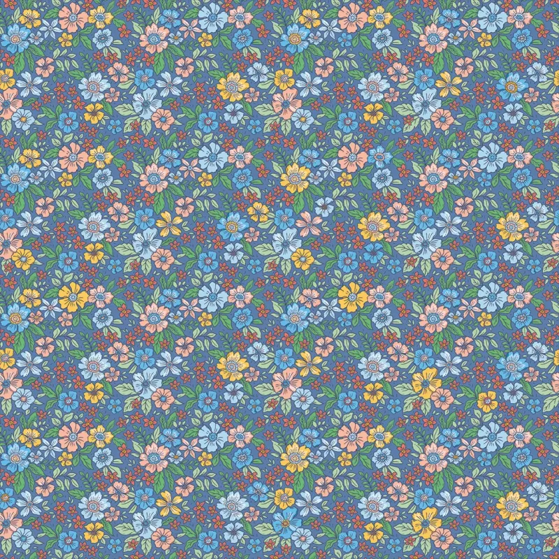 Sample Ditsy Gardenia Wallpaper Cobalt