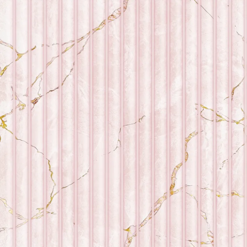 Sample Fluted Marble Panel Wallpaper Salmon