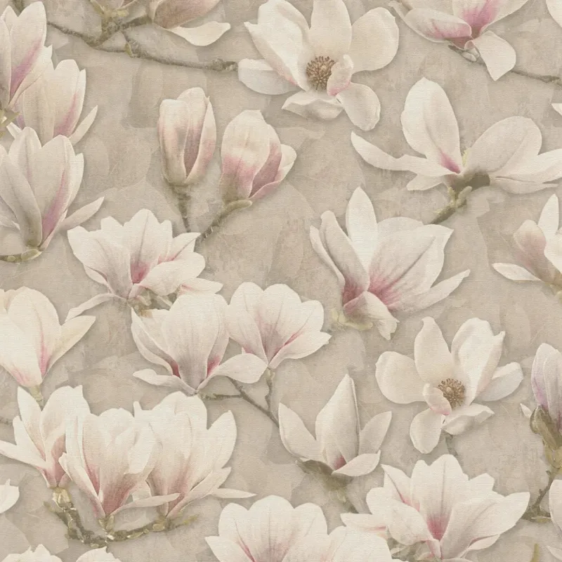 Sample Gentle Blossoms Wallpaper Salmon on Cream