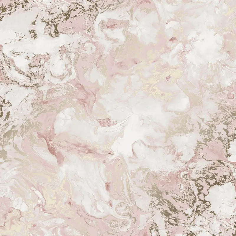 Sample Liquid Marble Wallpaper Coral and Gold