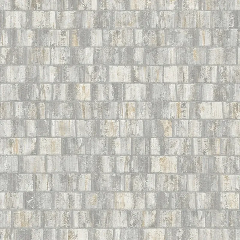 Sample Messina Tile Wallpaper Grey and Aurum